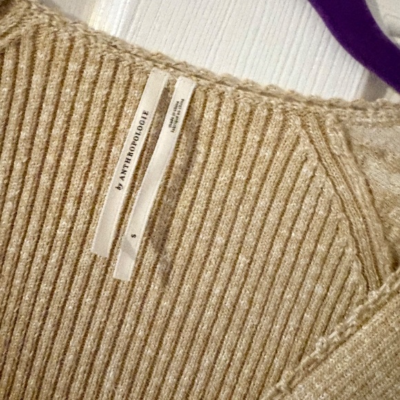 Anthropologie Tan V-Neck Sweater - Picture 6 of 6